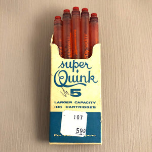 Parker Super Quink ink cartridges, vintage. Red