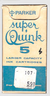 Parker Super Quink ink cartridges, vintage. Red