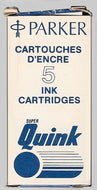 Parker Quink ink cartridges, vintage, Blue