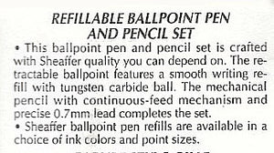 Sheaffer's Sentinel, Ballpoint & Pencil set, Black