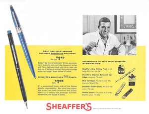 Sheaffer Utility Pencil, Pearl Marble cap  & Blue barrel