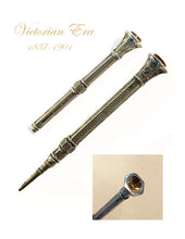 Load image into Gallery viewer, Victorian Pencil, Nickel plated with citrine stone