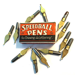 Vintage Dip pens & nibs, Speedball , box 12 nibs B-3