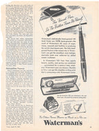 Waterman's 100 Year Pen, Black & White, Time Magazine 1943