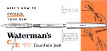 Load image into Gallery viewer, Waterman&#39;s c/f , Fountain pen, Orange barrel