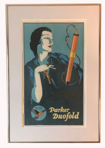 Vintage Ads. Mounted: Metal frame with glass