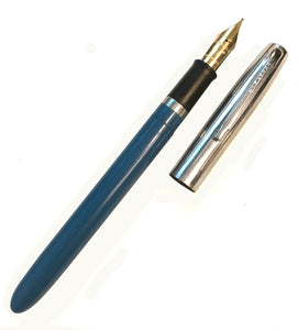 Sheaffer Cartridge Pen Blue barrel, chrome cap