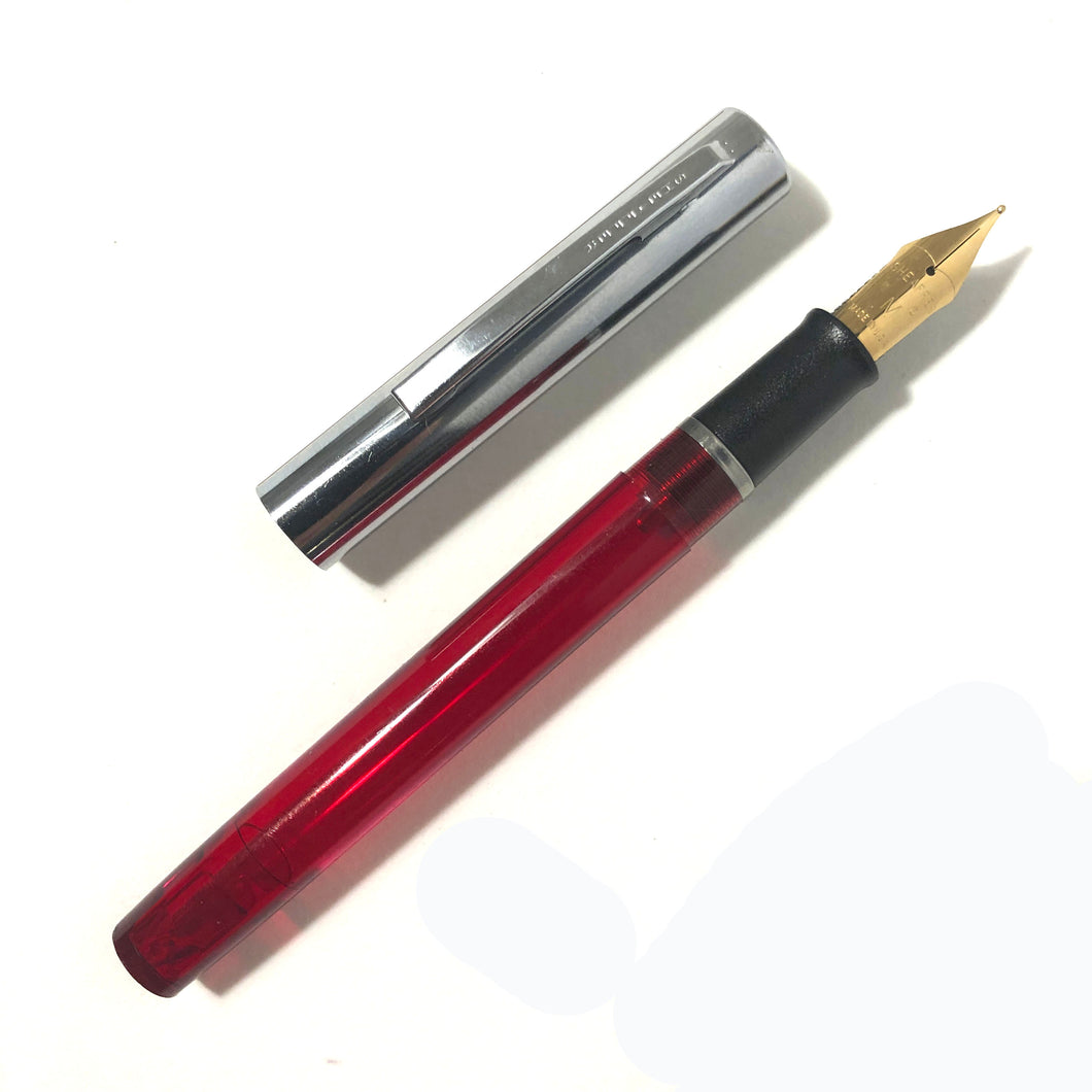 Sheaffer Cartridge Pen Red Transparent barrel, chrome cap