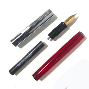 Sheaffer Cartridge Pen Red Transparent barrel, chrome cap