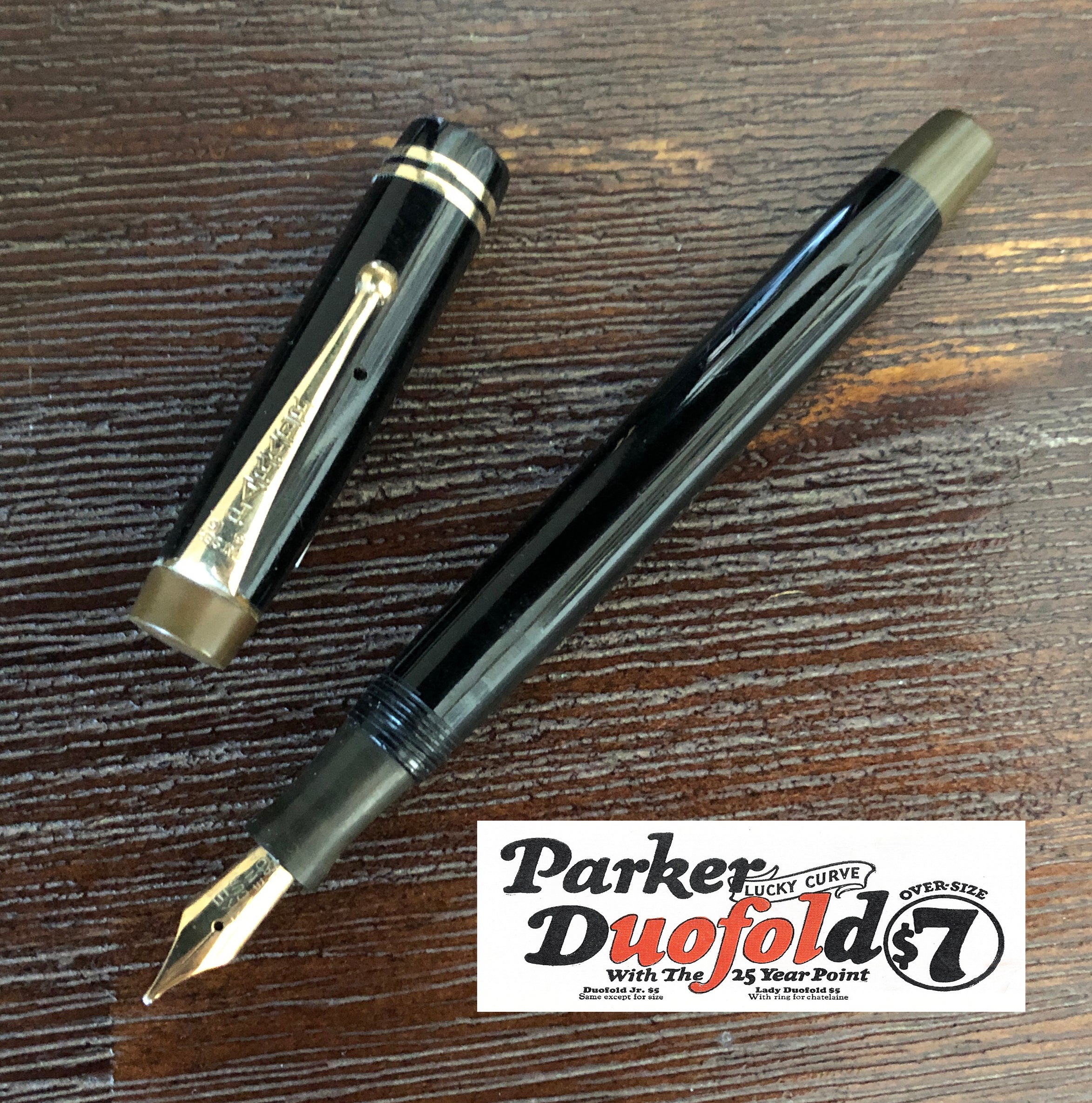 Parker Duofold Black Permanite, Lucky Curve