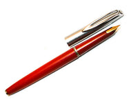 Waterman's c/f Stainless steel cap, Red barrel
