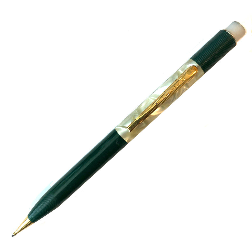 Sheaffer Utility Pencil, Pearl Marble cap  & Green barrel