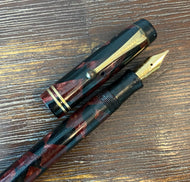 Parker Duofold, Junior De Luxe - Black & Red Marble