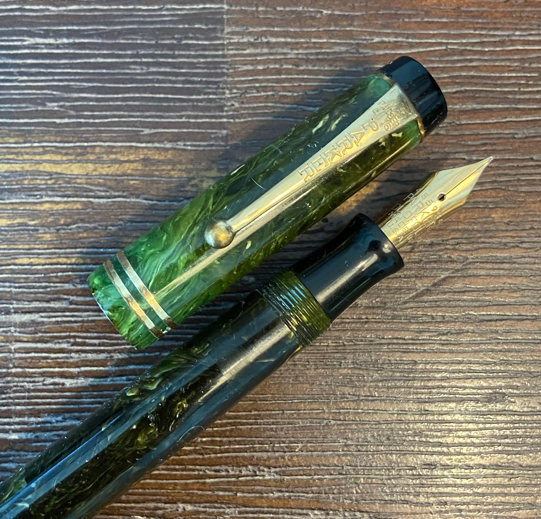 Parker Duofold, Junior De Luxe - Green Marble