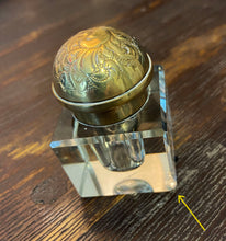 Load image into Gallery viewer, Glass Inkwell, with Brass top