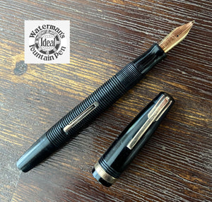 Waterman's 100 Year Pen (1940) - Black Ribbed, Lever-fill