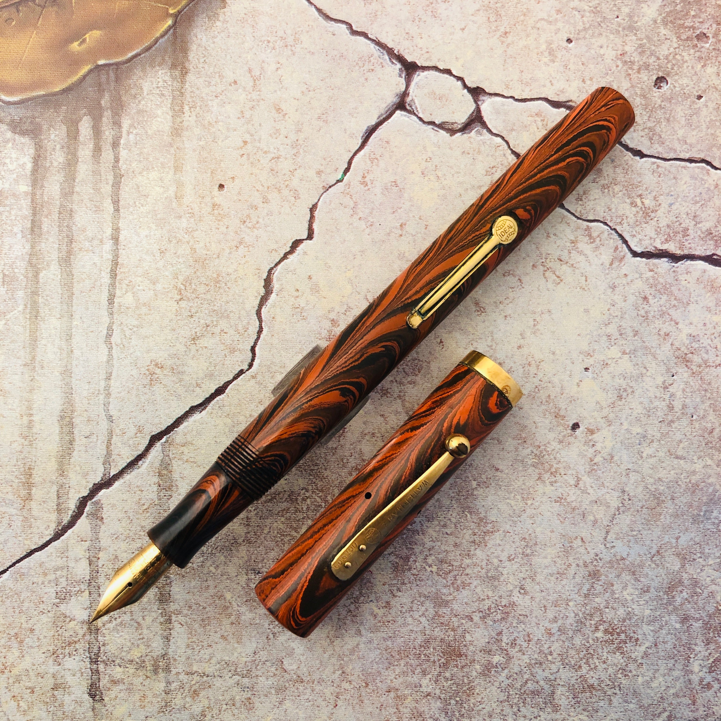 Waterman Ideal Red Rippleウォーターマン 万年筆 52 Waterman's Vintage 1920's Ideal #52 Red Ripple