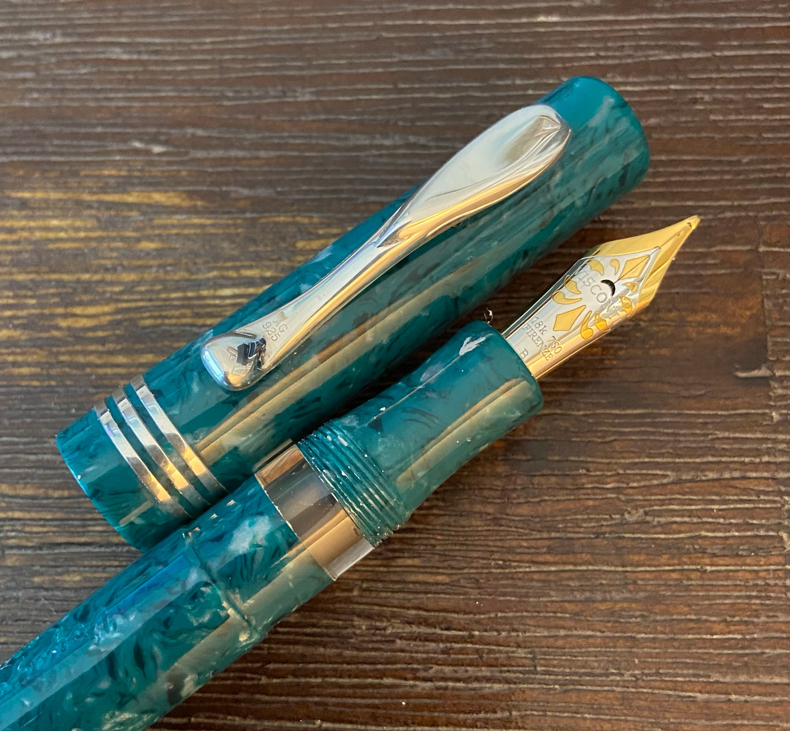 VISCONTI 万年筆 18K 750 FIRENZE 0611 4000 Visconti Celluloid Anniversary Voyager VAC Fill Fountain Pen LE