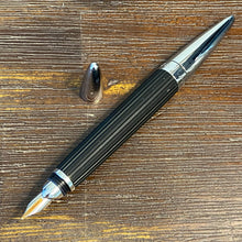 Load image into Gallery viewer, Jorg Hysek Carbon Pinstripe Fountain Pen with sleeve