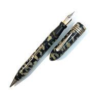 New Bankers, Double ended, Fountain Pen & Pencil, Pearl & Black marble