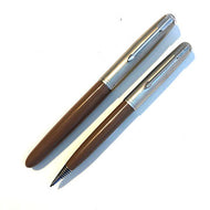Parker 51 Aerometric Cocoa set, Lustraloy,  Fountain Pen & Pencil