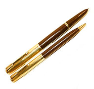 Parker 51 Vacumatic set, G/F cap & Cordovan Brown barrel