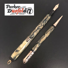 Load image into Gallery viewer, Parker Duofold, Lady Junior Deluxe, black-veined pearl, Set Fountain Pen &amp; Pencil