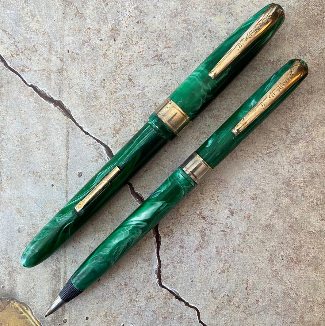 Wearever Zenith, Green set, Fountain pen & Pencil