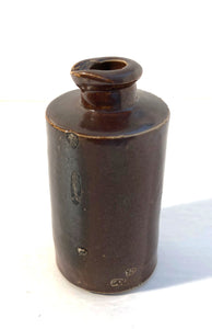 Victorian salt glazed stoneware ink bottle