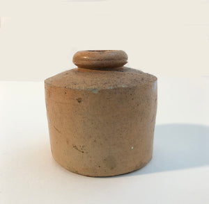Ink Pot, Brown Stoneware