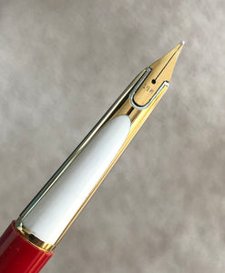 Waterman's c/f set, Fountain Pen & Ball pen, G/F cap Red barrel