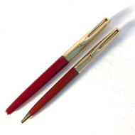 Waterman's c/f set, Fountain Pen & Ball pen, G/F cap Red barrel