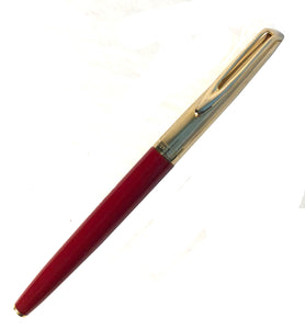 Waterman's c/f set, Fountain Pen & Ball pen, G/F cap Red barrel