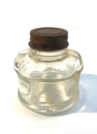 Ink Bottle, clear with metal screw on cap