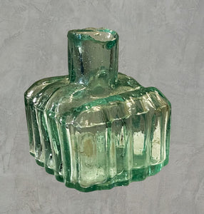 Ink Bottle, Green glass, empty