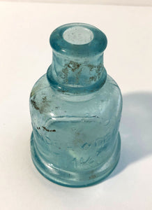 Ink Bottle, green glass, empty