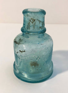 Ink Bottle, green glass, empty