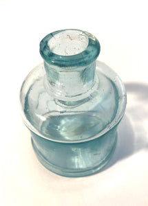 Ink Bottle, green glass L.E.Waterman Co., empty