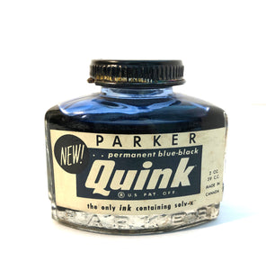 Ink Bottle, Parker Quink, Blue-Black