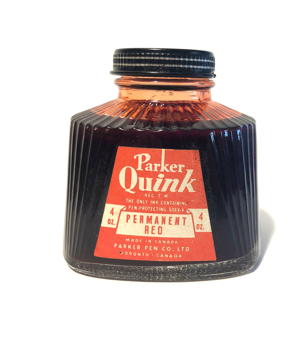 Ink Bottle, Parker Quink, Red