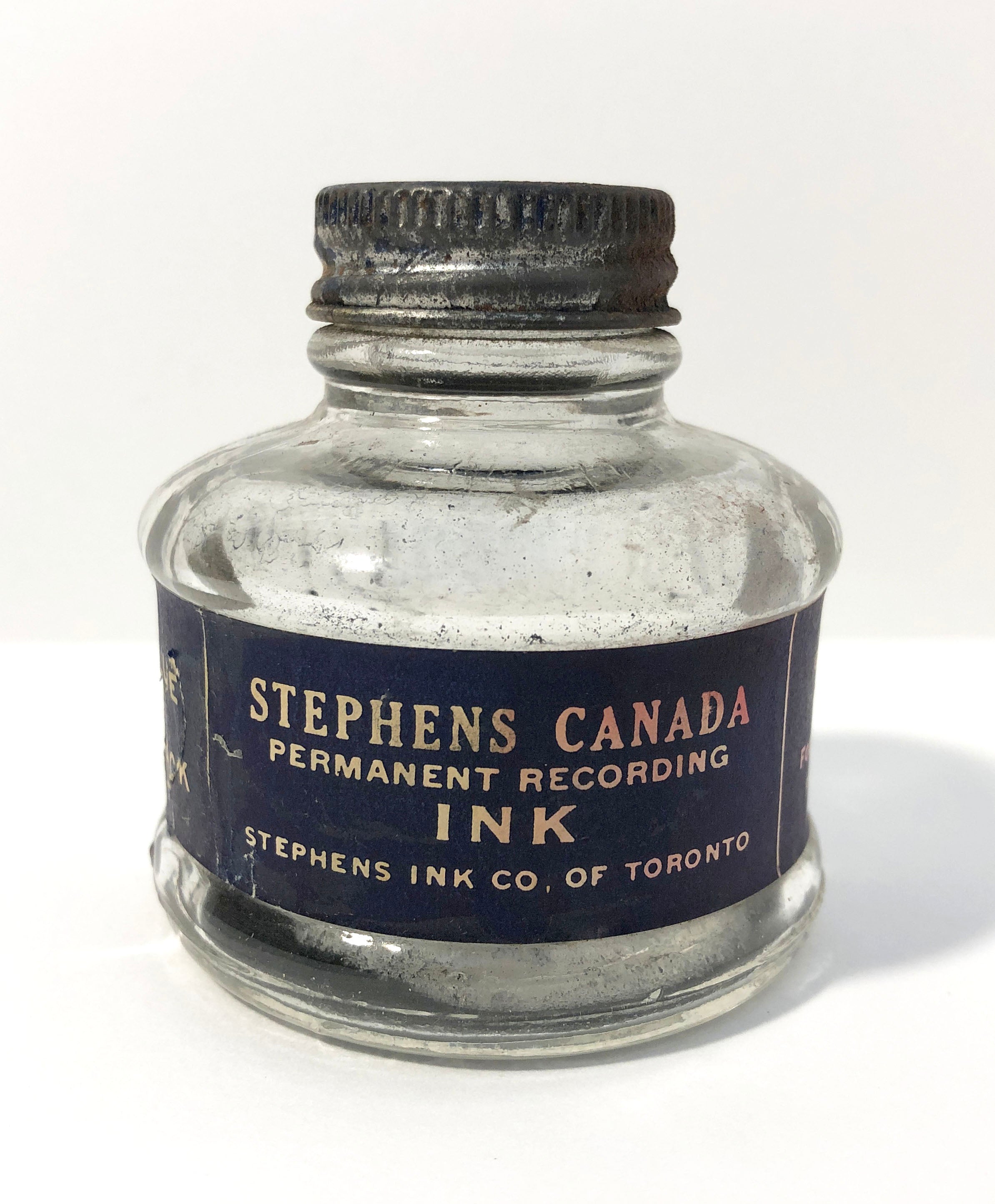 Ink Bottle, Stephens Blue-Black, empty