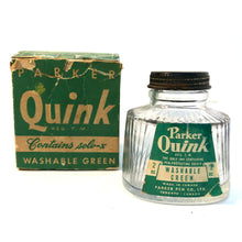 Load image into Gallery viewer, Ink Bottle, Parker Quink, Washable Green, empty