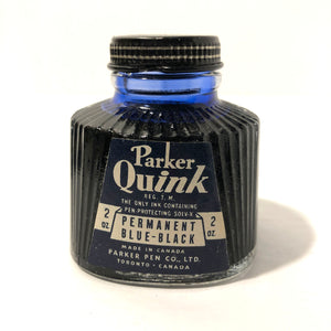 Ink Bottle, Art Deco, Parker Blue-Black