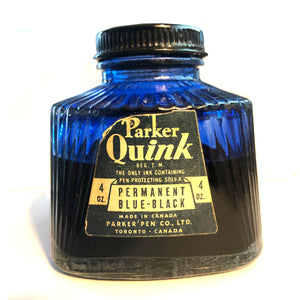 Ink Bottle, 4 oz. Parker Quink, Blue-Black