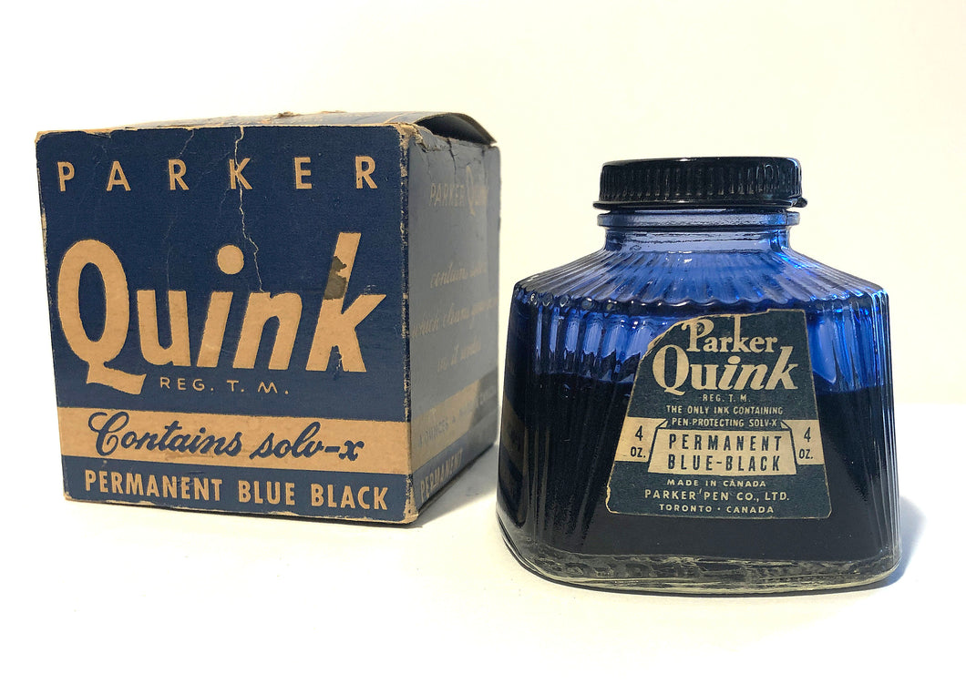 Ink Bottle, 4 oz. Parker Quink, Blue-Black