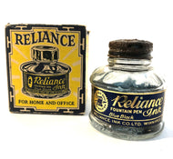 Ink Bottle, Reliance, Blue Black, empty