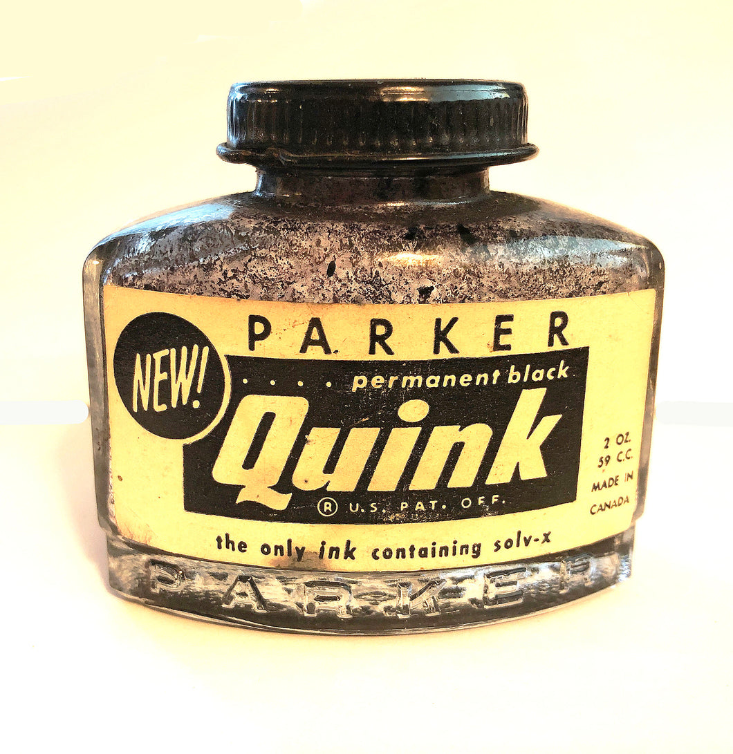Ink Bottle, Parker Permanent Black , empty