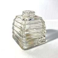 Ink bottle, clear glass, empty