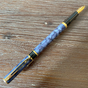 Waterman Laureat Fountain Pen - Royal Blue Marble Lacquer