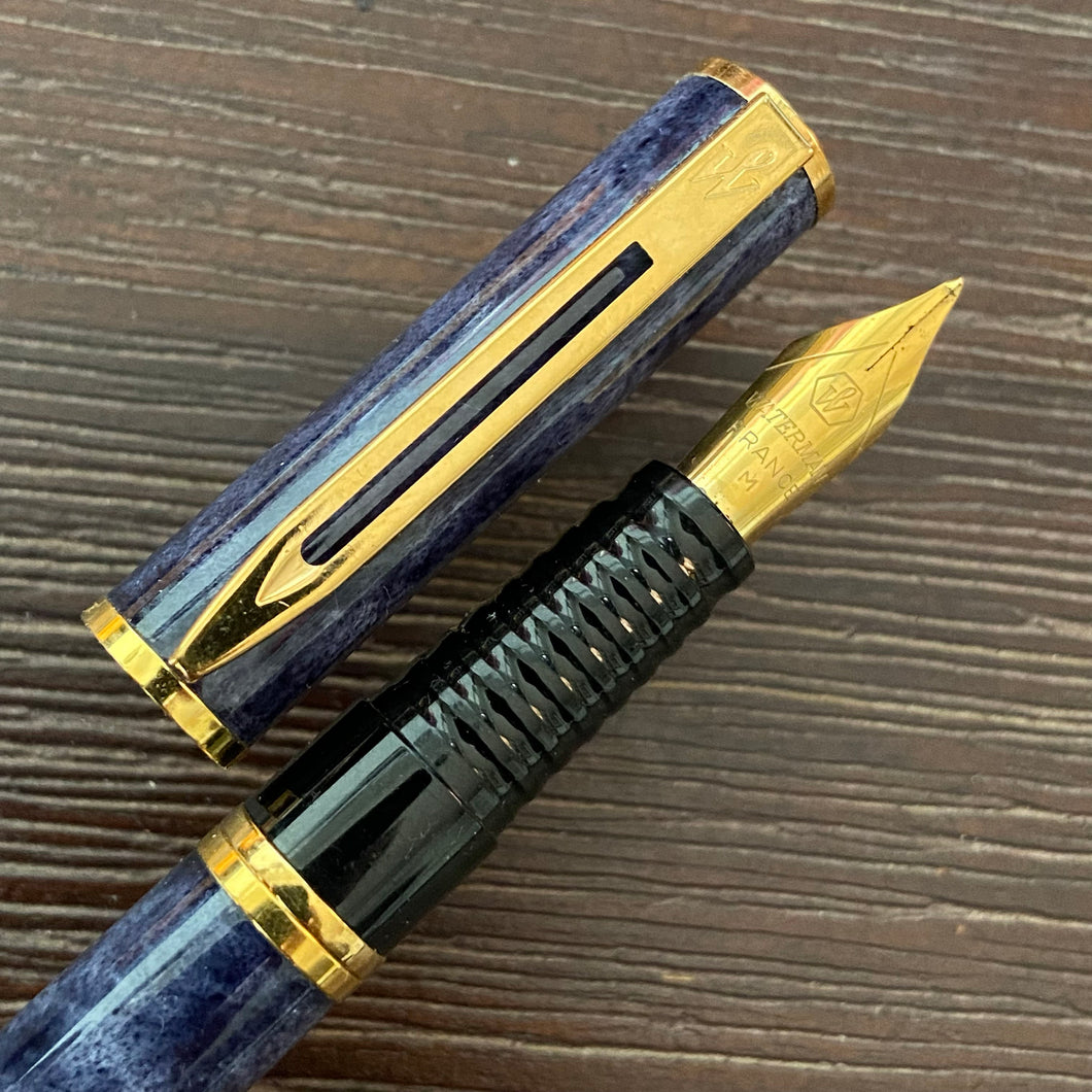 Waterman Laureat Fountain Pen - Royal Blue Marble Lacquer